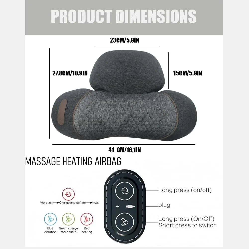 Ergonomic Neck Pillow With Heat Massage Traction For Relief