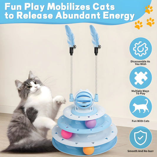 Zhejiang Premium UltraMultisensory Interactive Cat PuzzleBall Featuring TeaserWands