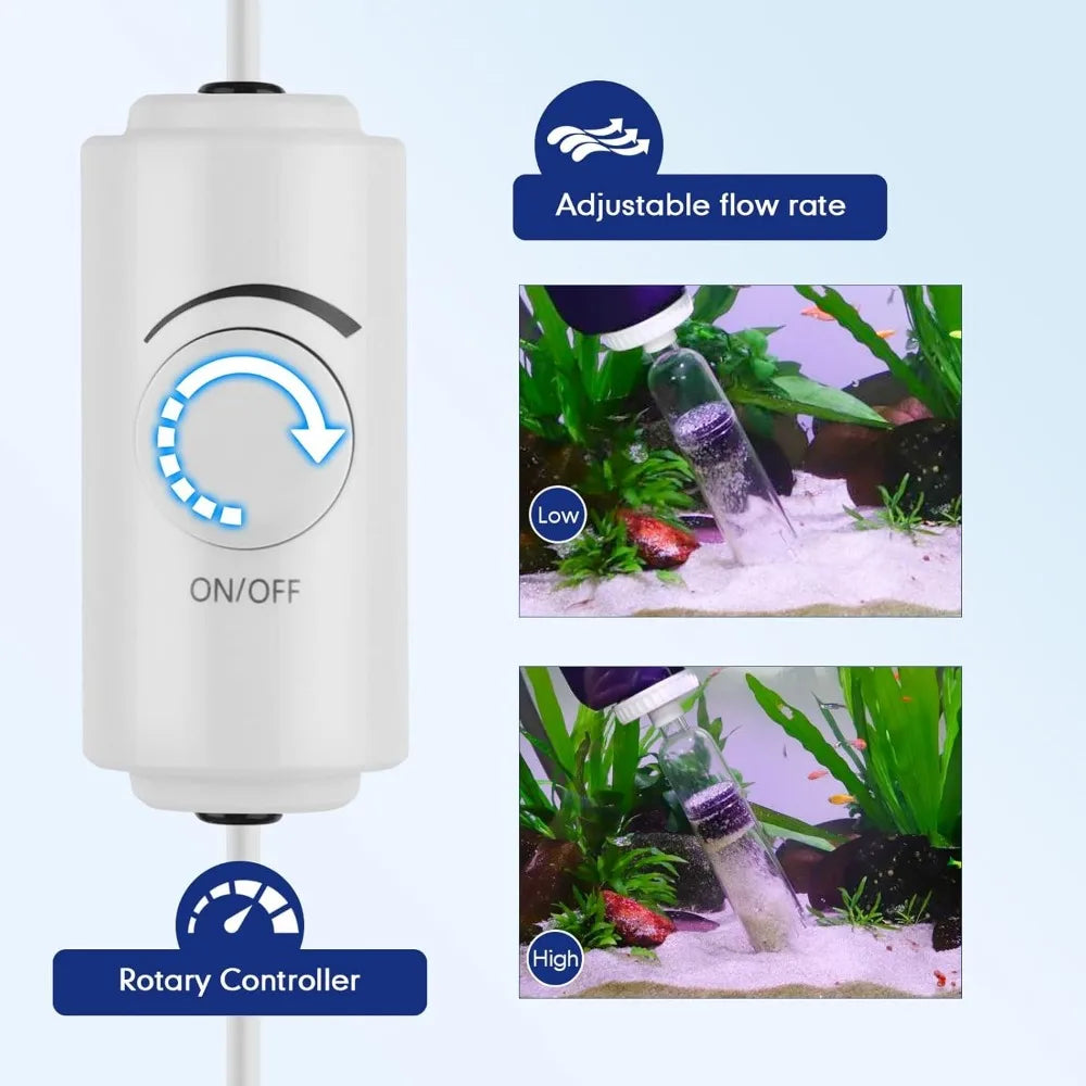 Hign-concerned AQQA Fish Tank Cleaner Adjustable Flow Gravel Vacuum MultiFiltrationPurifier