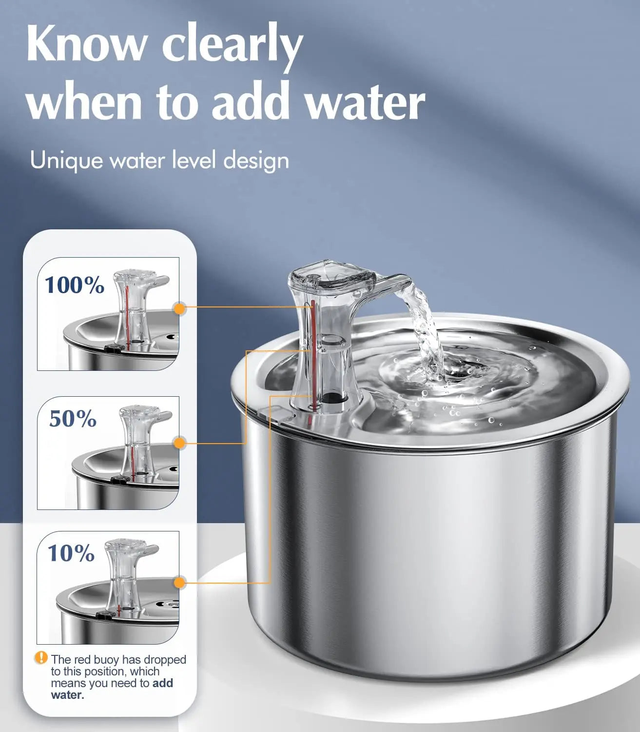 NPET Automatic Cat Water Fountain Stainless Steel Featuring Leakproofing Engineering