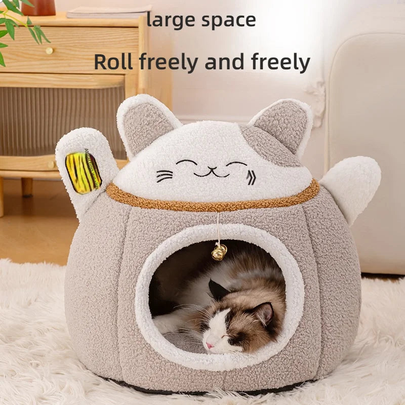 Zhejiang Lucky Fortune Cat Pet Bed Fleece Round Warm