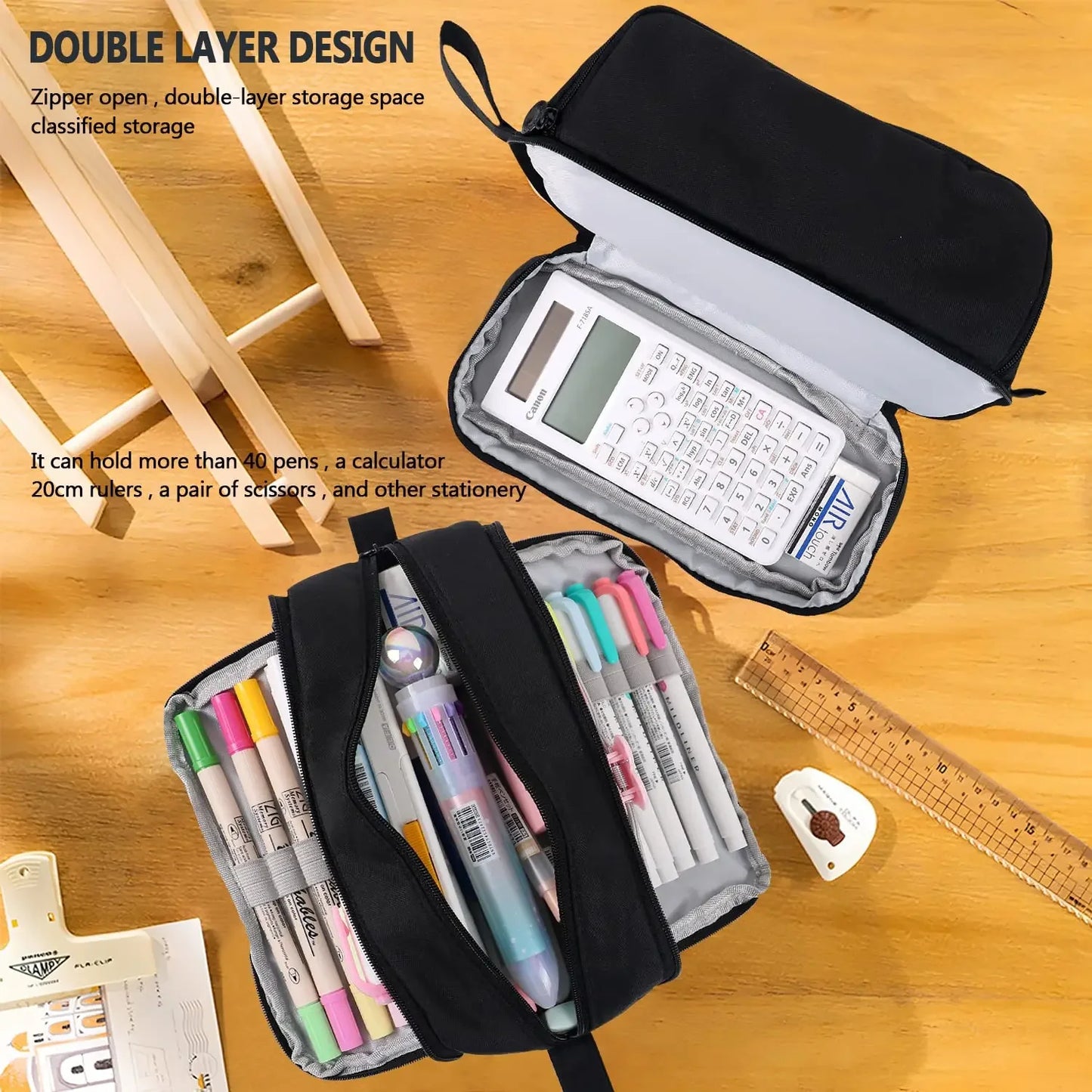 Hign-concerned Large Capacity Pencil Case Organizer
