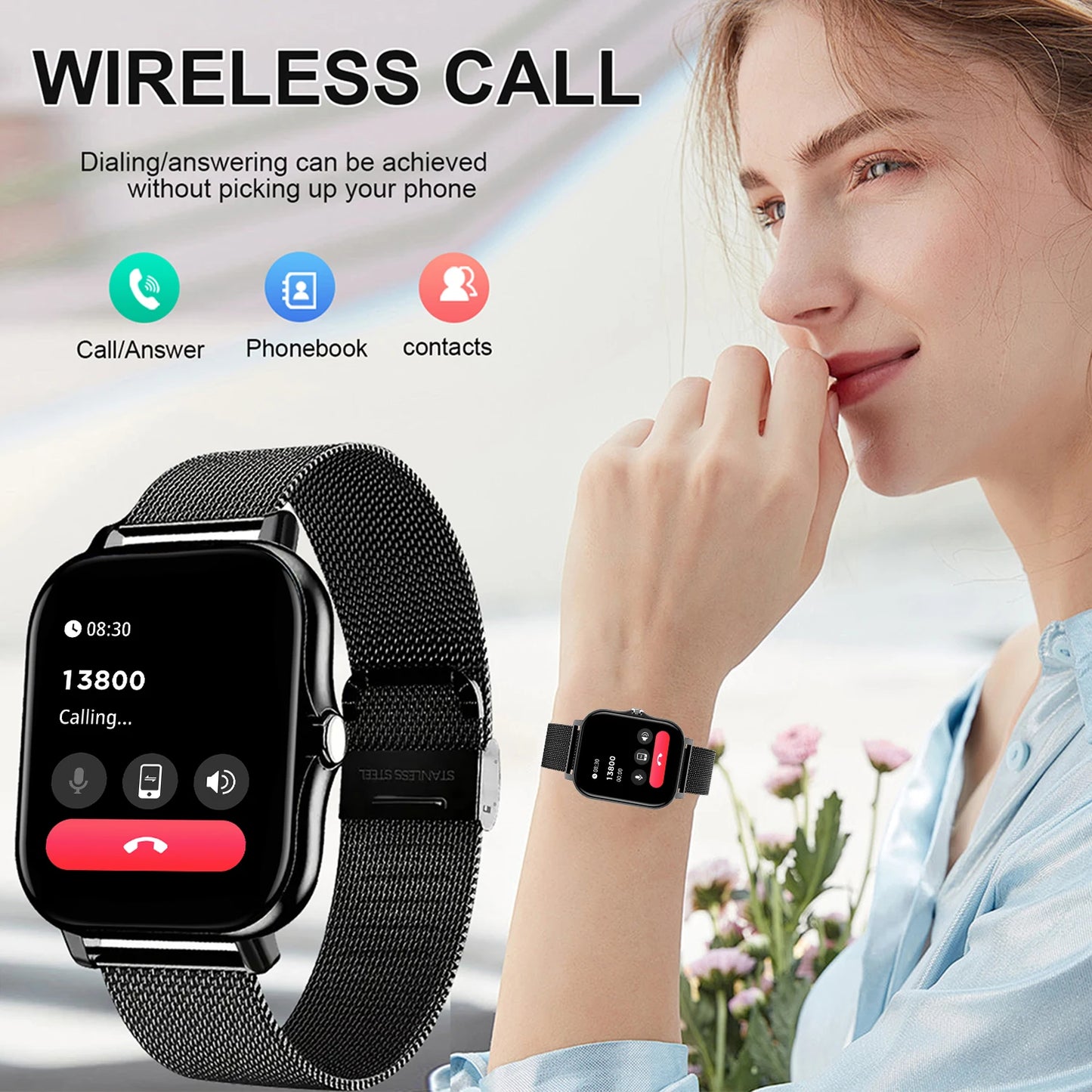 LOMAXFR Smartwatch Multi Sport Mode Call and Message Alerts
