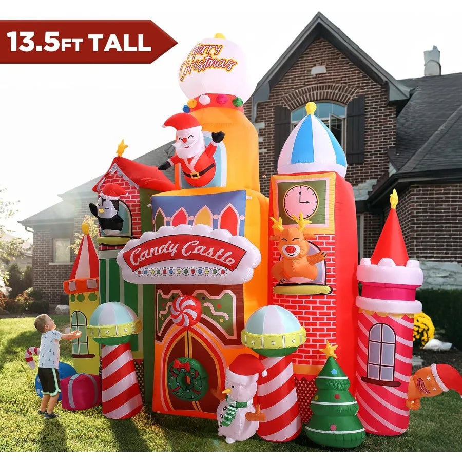Hign-concerned Candy Castle Christmas Inflatable Decoration