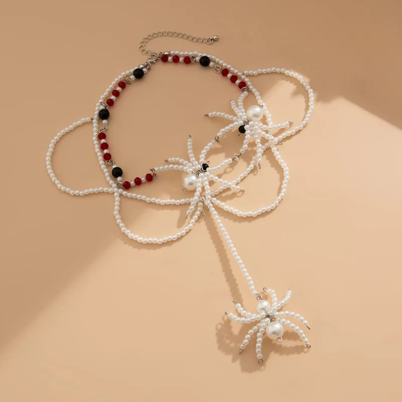 Guangdong Crystal Woven Spider Necklace Halloween Style