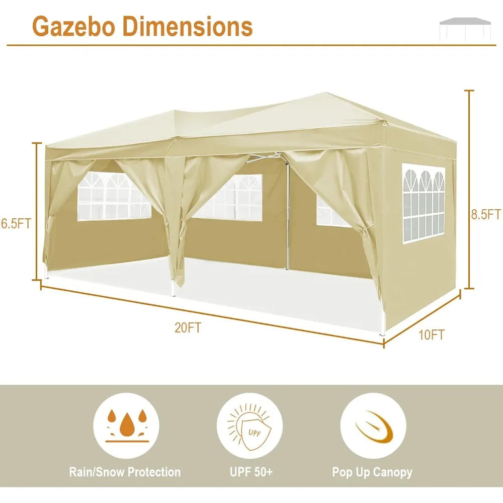 Pop Up Canopy Tent With Sidewalls Weatherproof UVProtection AllWeatherDurable Events