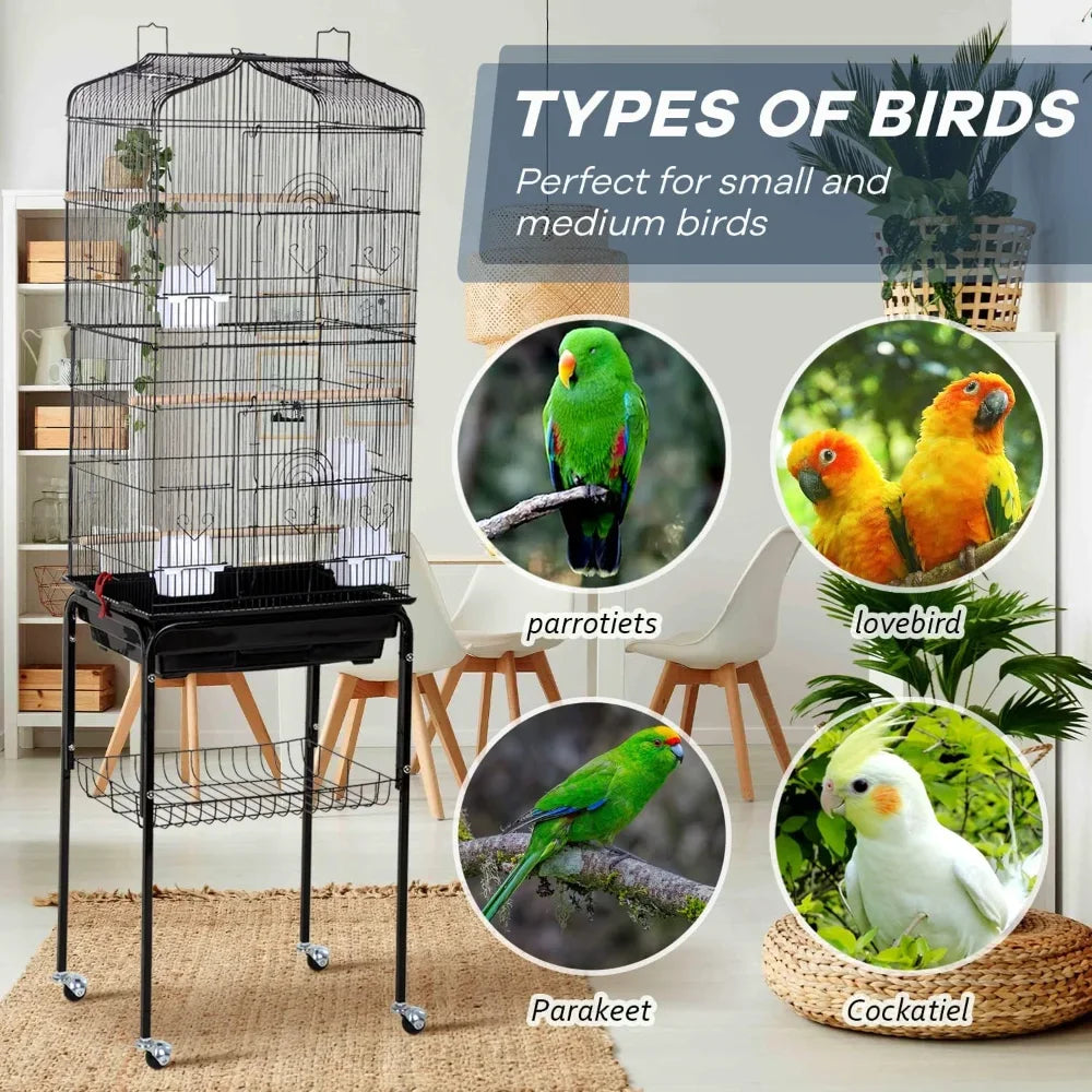 Gap Premium IndustrialStrength Avian Cage With Detachable Rolling Stand Parakeets
