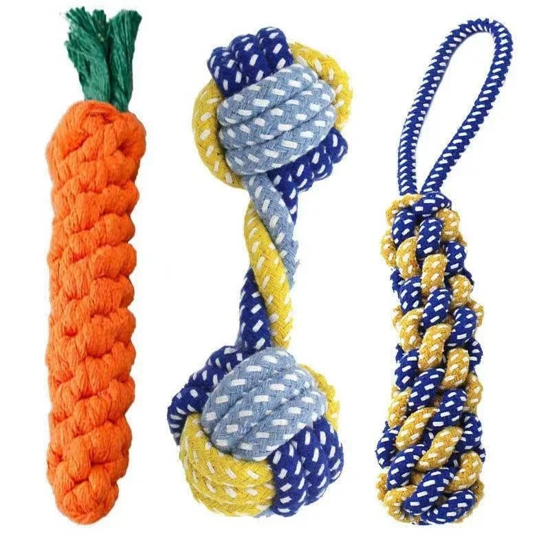 High-concerned Premium-Quality Indestructible Carrot Knot Rope Ball Teeth-Cleaning Dog ChewToy