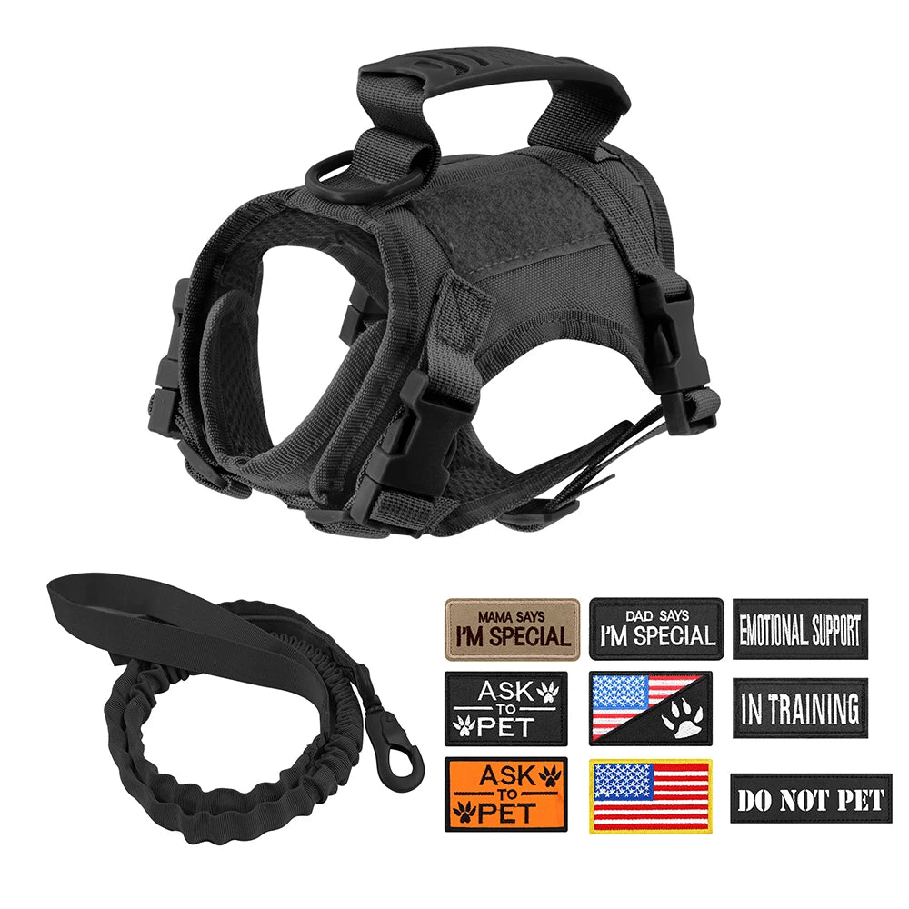 PETRAVEL Tactical Cat Harness Leash With Decorative Patches Collection Training