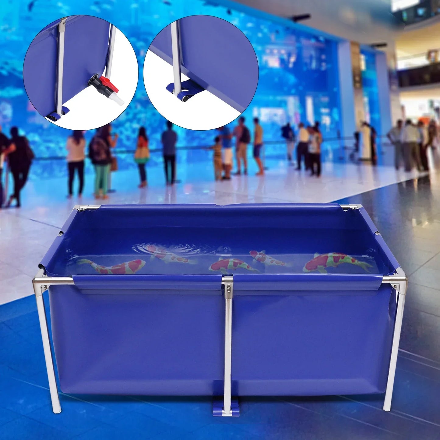 Hign-concerned Canvas AquariumWaterStorage Tank For Fish And LobsterBreeding Systems AntiRustDurability