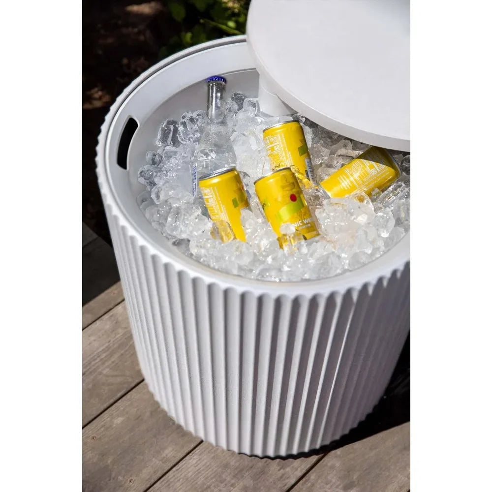 Outdoor Cooler Side Table - 2 in 1 - Designed for use as Side Table, Patio Table, Patio Decor and Outdoor Bar