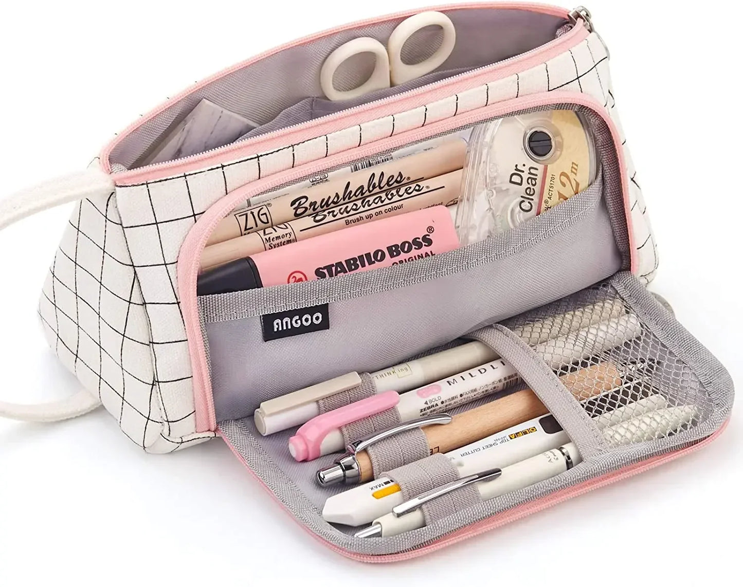 Angoo Pencil Case Large Capacity School Pouch For Students