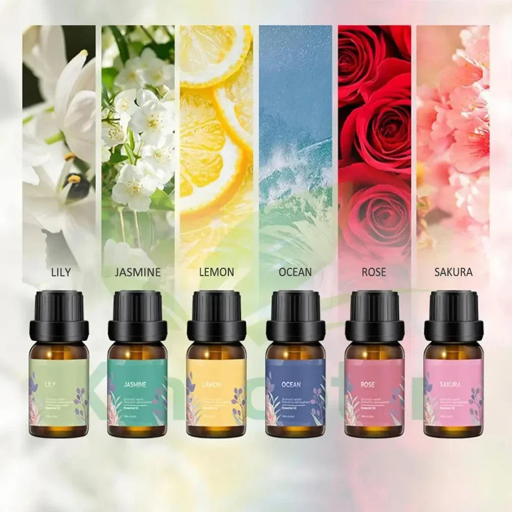 Hign-concerned Six Essential Oils Set Premium Long Lasting Diffuser Aromatherapy