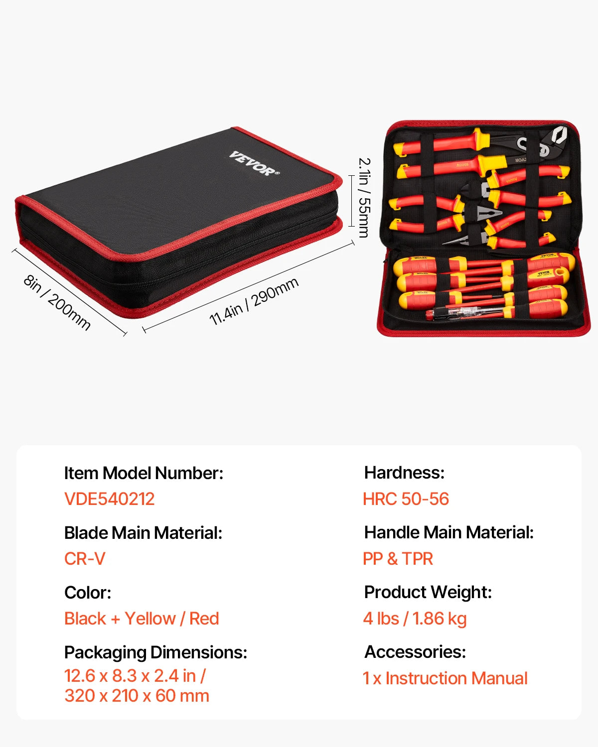 SucceBuy Insulated Screwdriver Set 1000V Electrician Tool Kit