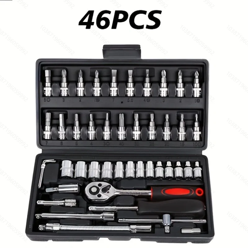 DIY Supplies 46 Piece Socket Set Ratchet Wrench Tool Kit