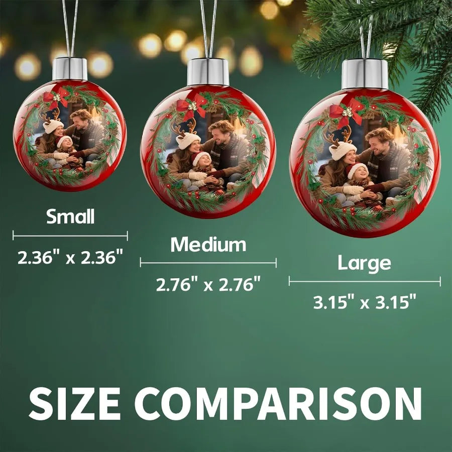 Bemaystar Personalized DoubleSided Photo Christmas Ornaments