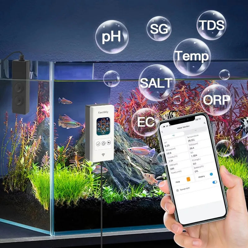 XMSJ Comprehensive AllinOne Aquarium Monitoring System With WiFi Connectivity Plus