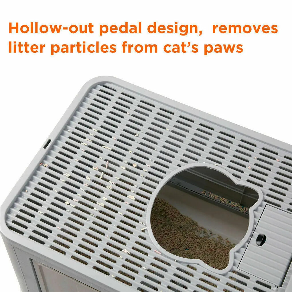 Foldable Cat Litter Box with Massager Litter Scoop