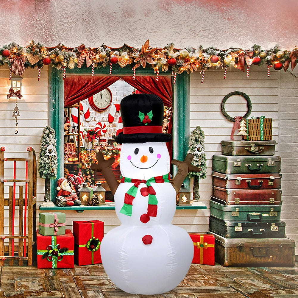 APWIKOGERE Illuminated Inflatable Snowman Ornament LED Xmas Garden Decor