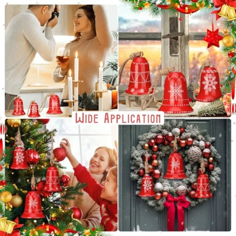 Christmas Snowflake Metal Cowbells Ornaments For Rustic Holiday Decor