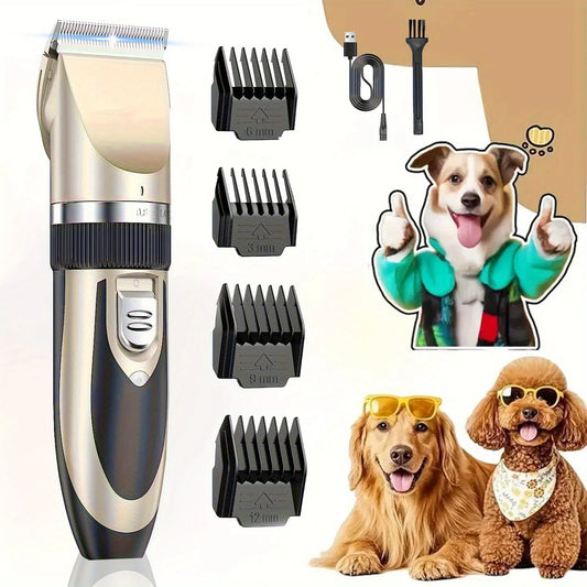 Hign-concerned Professional Wireless Pet Grooming Kit LowNoise TrimmerDevice System
