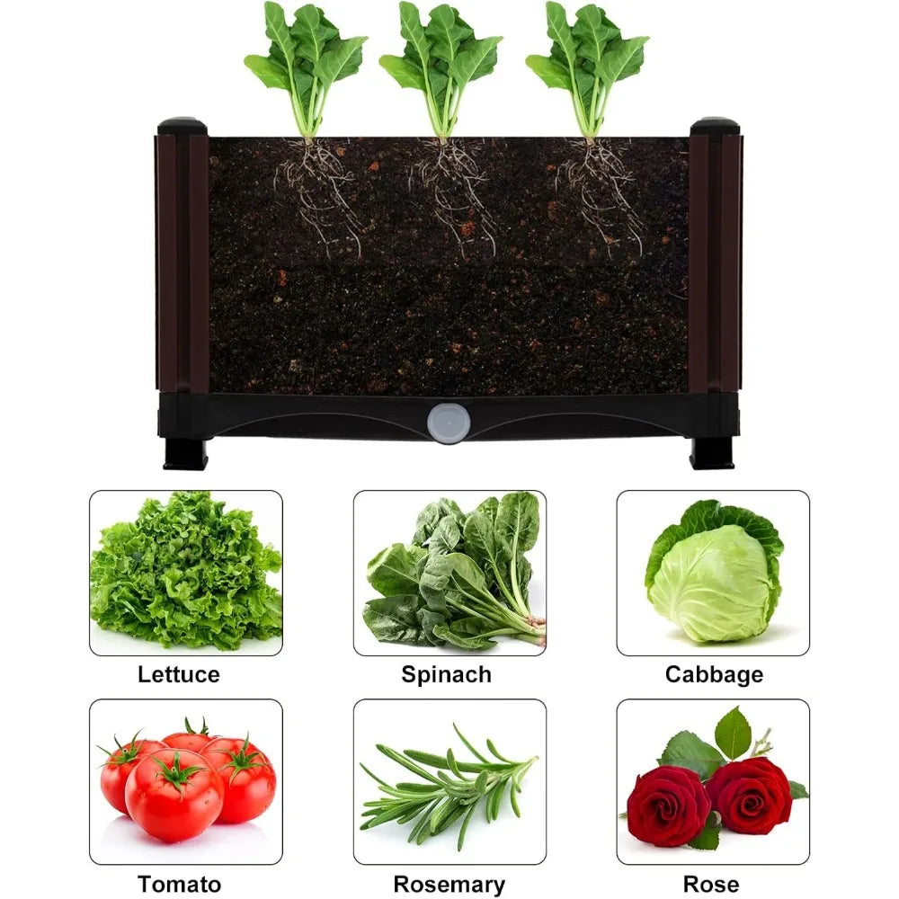 MAYOLIAH Raised Garden Bed with Drainage Elevated Planter Box Plastic Raised Beds for Gardening Vegetables Herb Flowers, Perfect