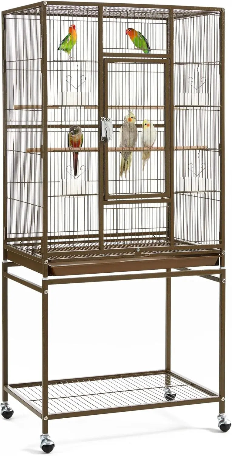 CommercialGradeAllMetal Iron Parrot Cage With Integrated Stand For Multiple Birds