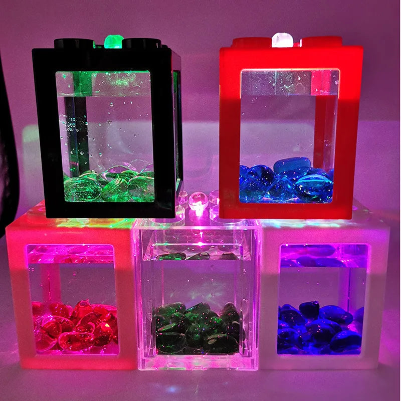 HighConcerned LEDLightingCylinderPro MiniFishTankSystem DeskDisplaySolution HomeOfficeDecor CompactAquariumKit