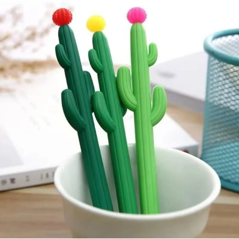 Cactus Gel Pen Set 24 Pcs Cute Novelty Stationery Kit
