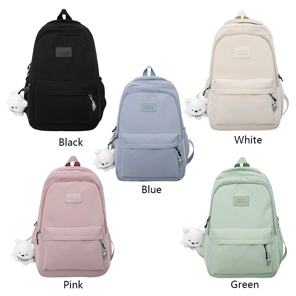 Nylon Women Backpack High Capacity Rucksack for Teens