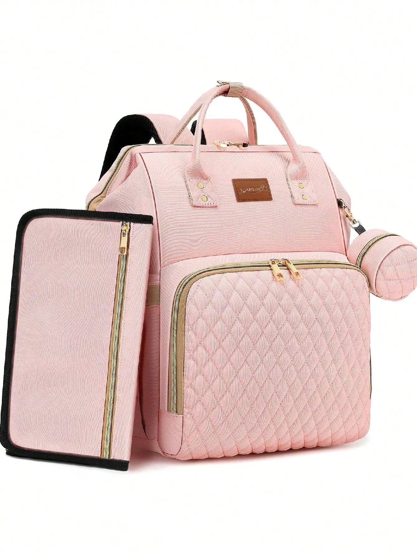 Diaper Backpack Traveling Organizer With Weatherproof Changing Pad Pacifier Case