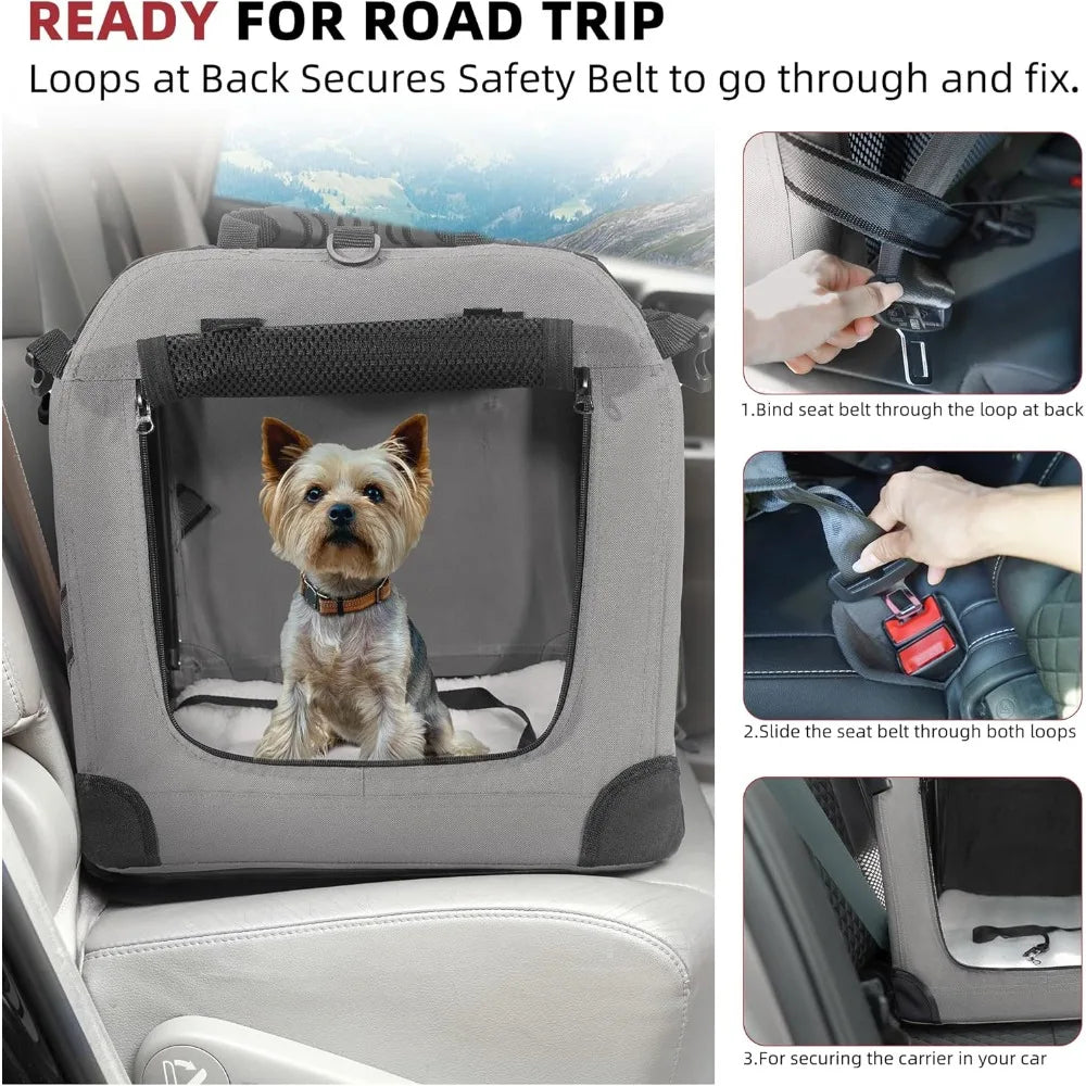 TIFICY SoftSidedCatCarrier ForTraveling Pets And Small Dogs WithExtraComfort Inside Lining