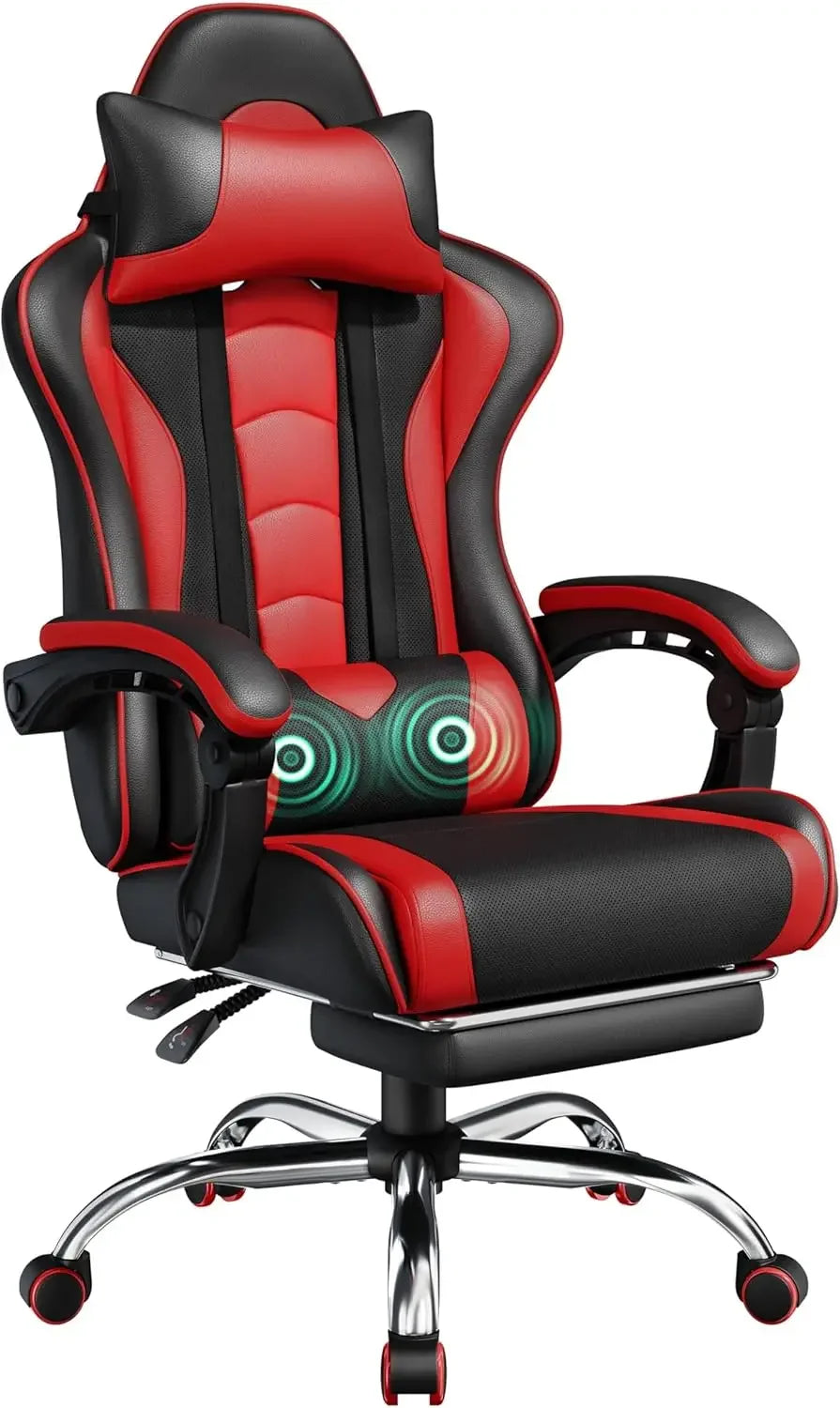 Ergonomics Gaming Chair With Massage Lumbar Support Footrest