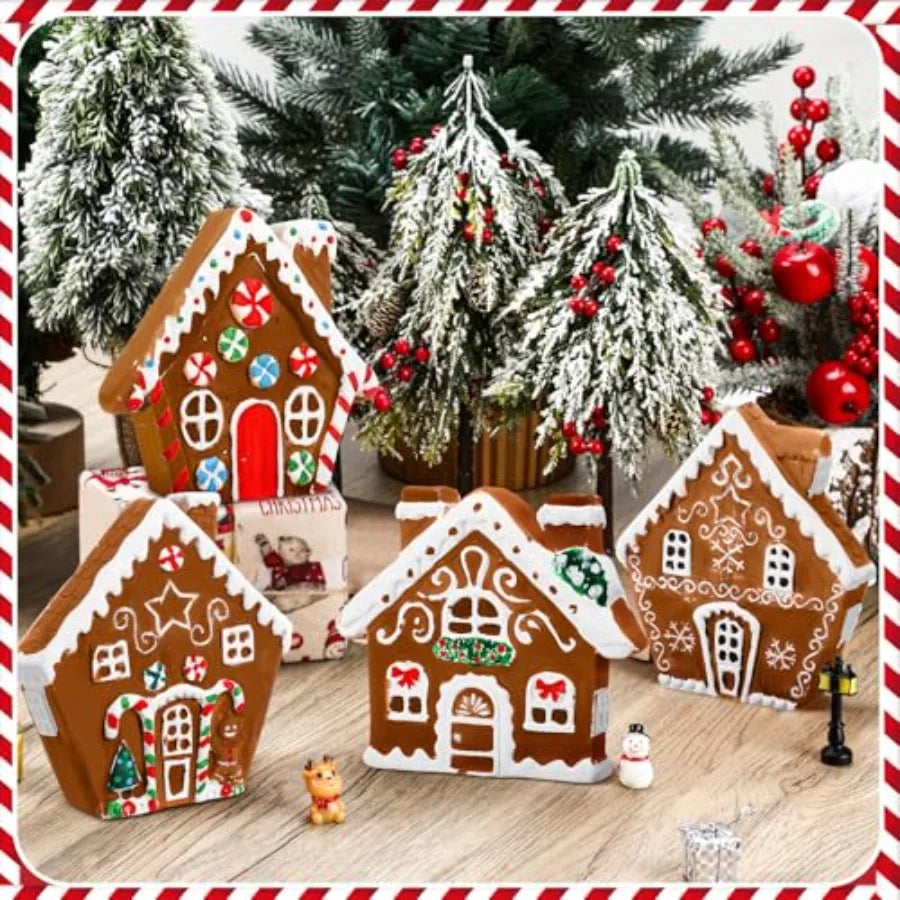 Unpainted Ceramic Gingerbread House Craft Kit With Paint And Brushes