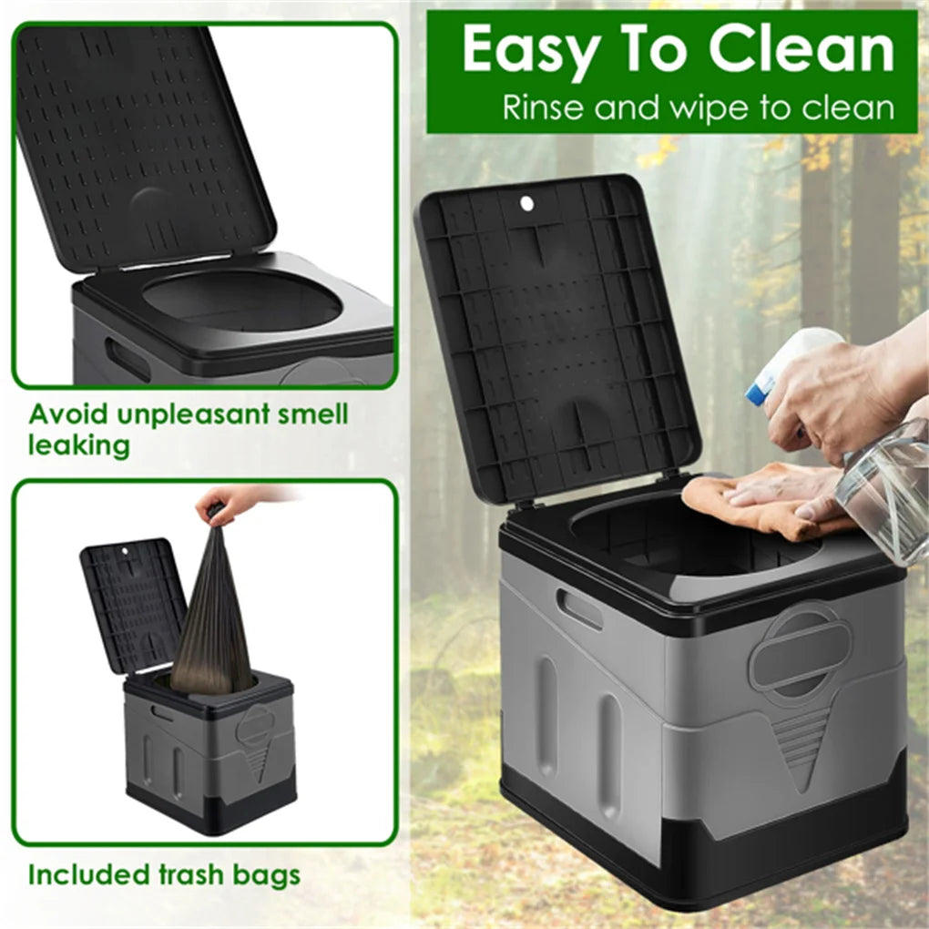Electric Portable Toilet With Carry Bag Foldable Emergency Toilet Lid Trash Bags For Camping Outdoor