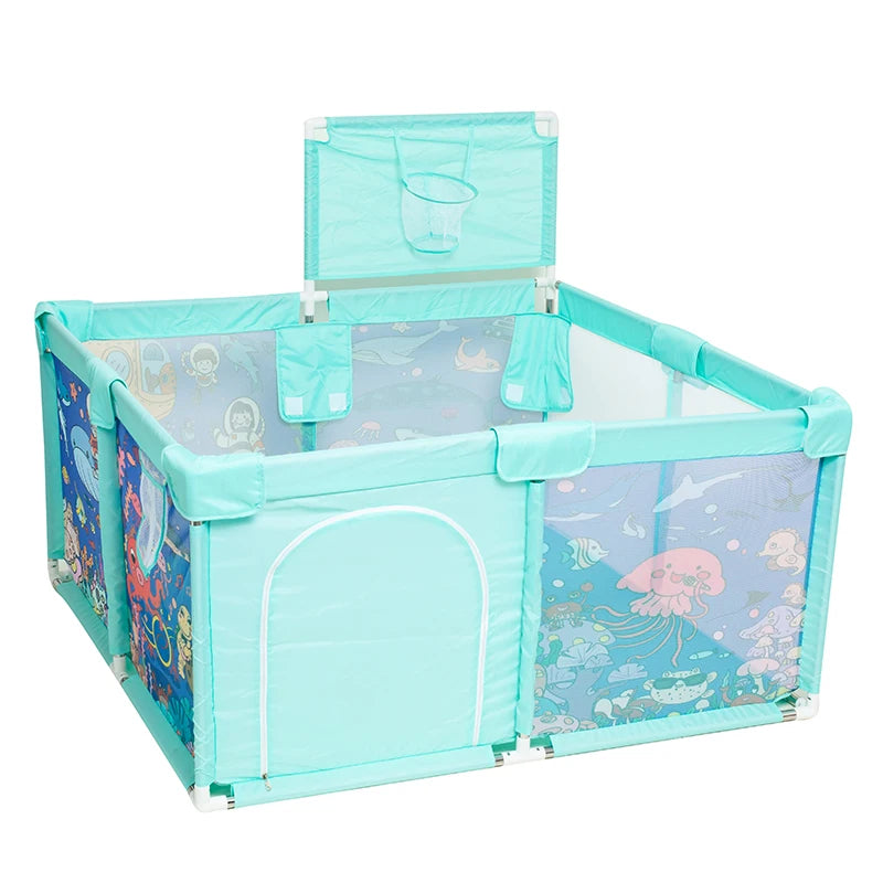 IMBABY Baby Playpens Cartoon Baby Corralitos with Protective Angle Playpen for Children Indoor Game Parks for Baby Playground
