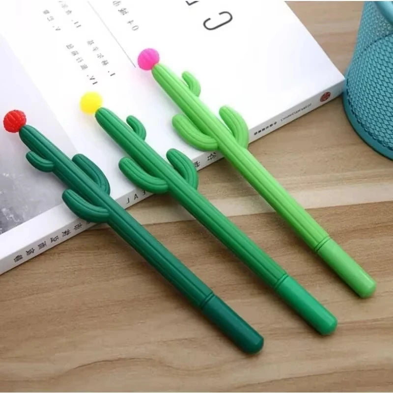 Cactus Gel Pen Set 24 Pcs Cute Novelty Stationery Kit
