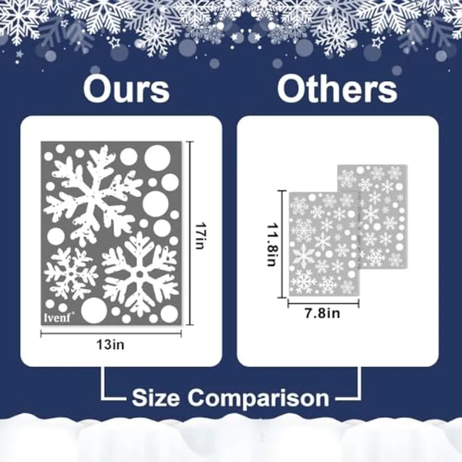 8 Sheets Snowflake Window Clings Indoor Decor For Holiday Season