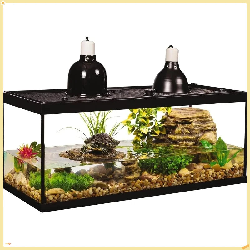 High Concerned Turtle Aquarium Package With FiltrationSystem And HeatingIlluminationLamps