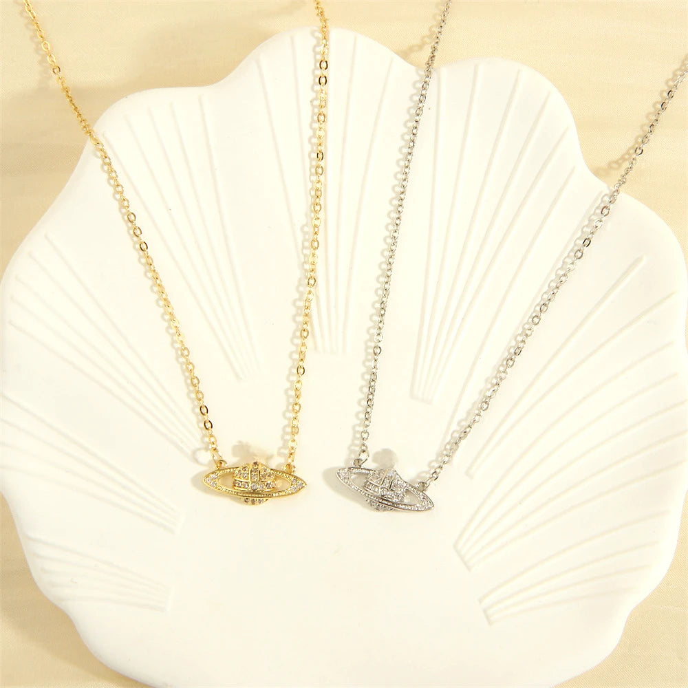 Guangdong Planet Pendant Necklace Vintage Zircon Jewelry