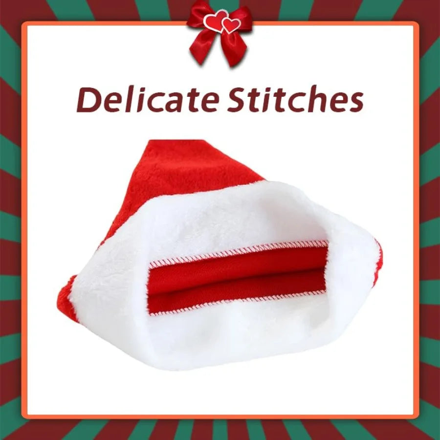 12 Pack Plush Santa Hats For Teens And Adults Holiday