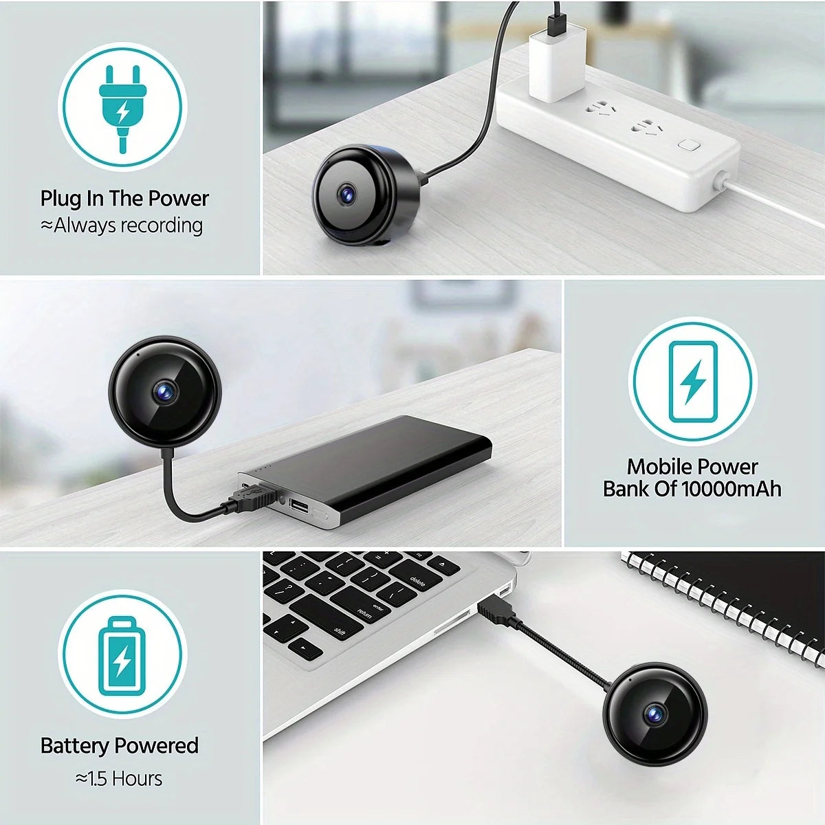 2K/3MP Mini wireless FHD camera - night vision, motion detection alarm, 1080P surveillance camera, remote monitoring,