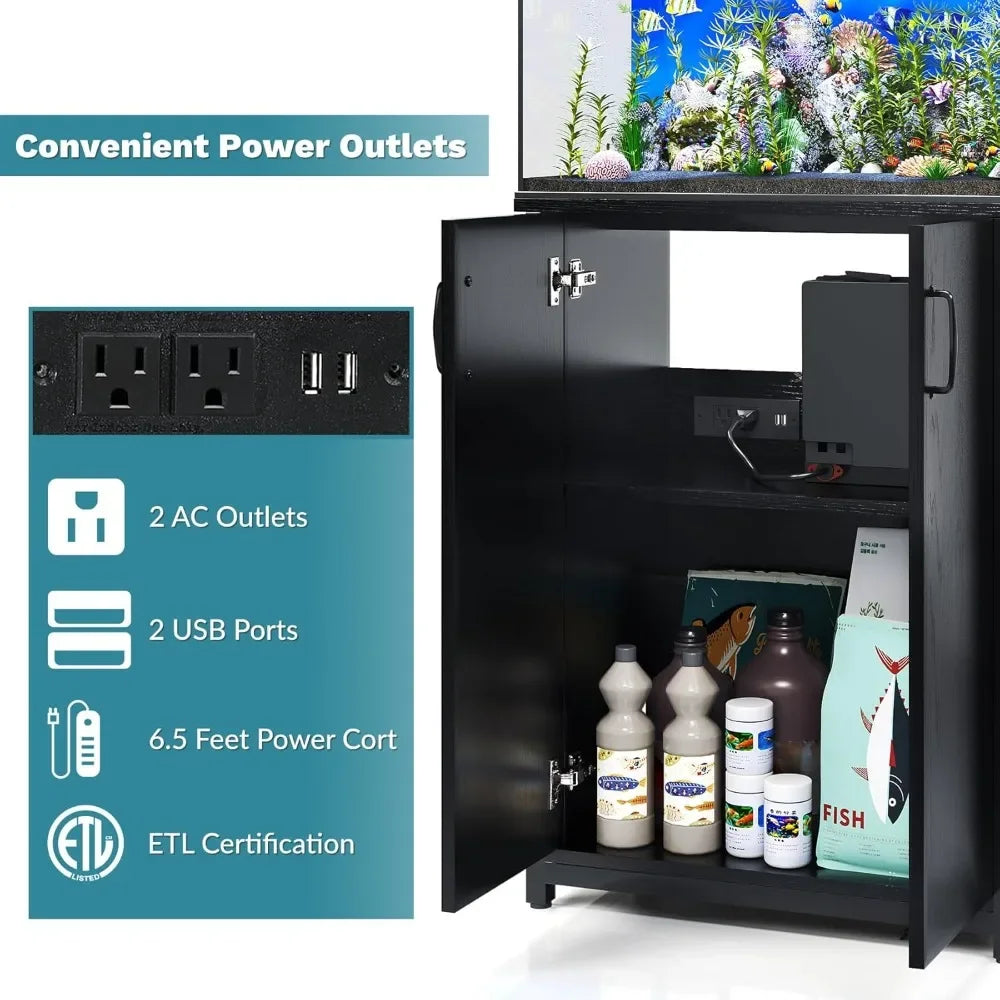 High Concerned Industrial-Grade Aquarium Enclosure Stand With Built-In Power Outlets