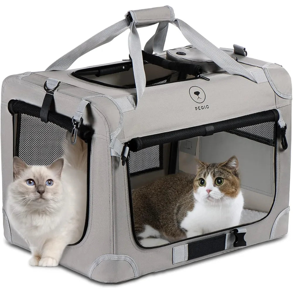 TIFICY Cat Carrier DesignedFor TwoCats UltraVersaSoft Sided Travel Carrier Solutions