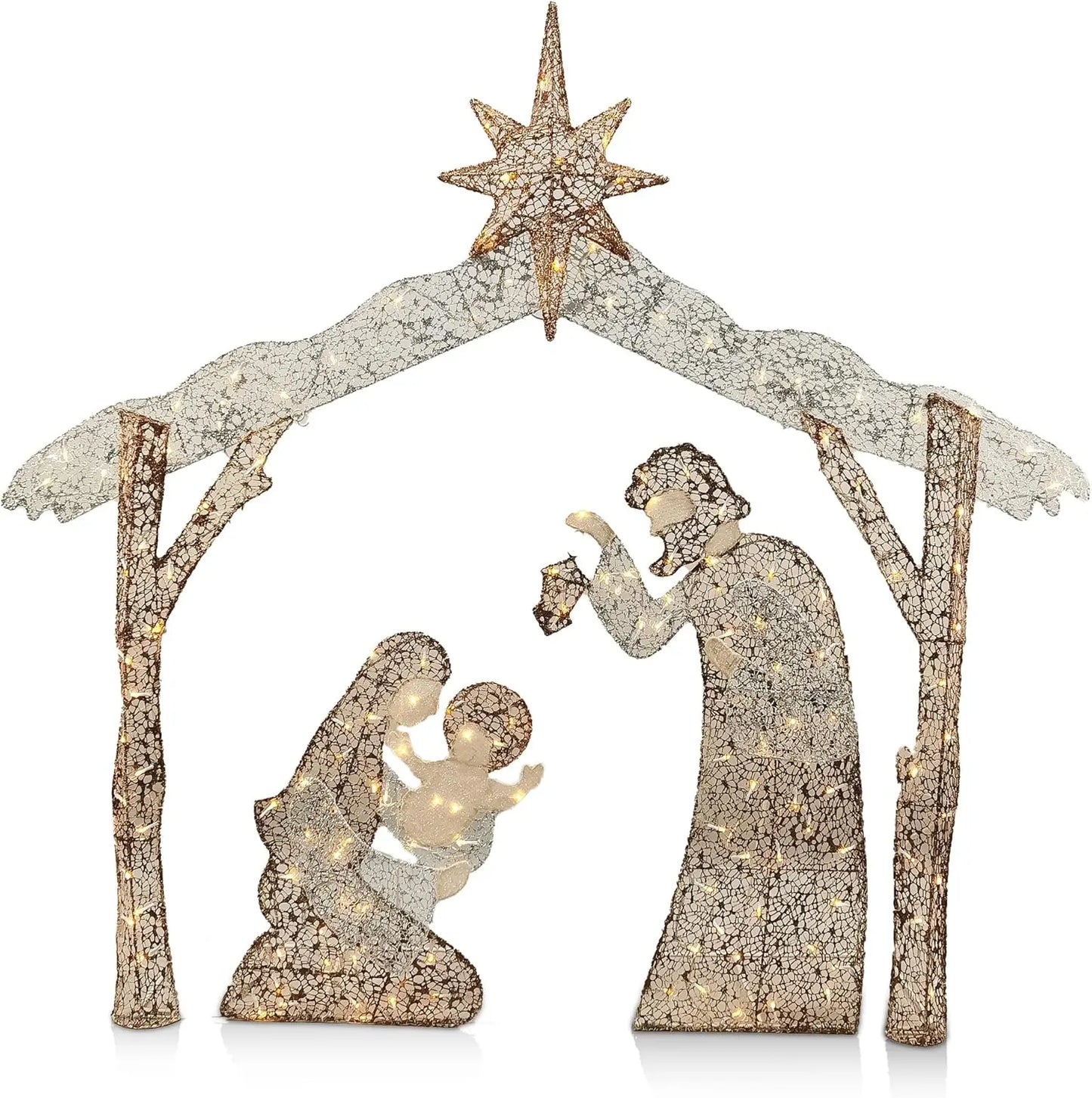 Joyfy Nativity Yard Light 160LED With Metal Stake Outdoor Decor