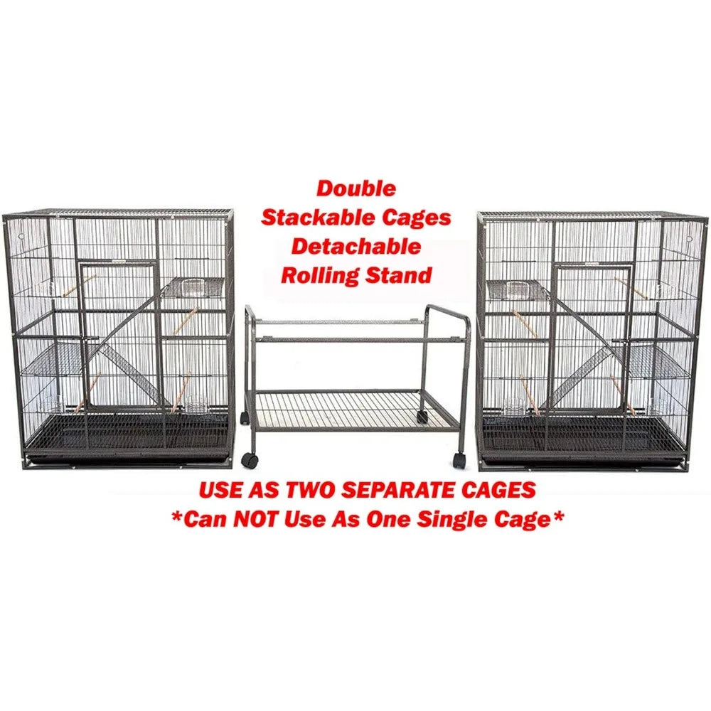 Gap Wrought Iron Parrot Cage Double Stackable Breeder Flight Cage