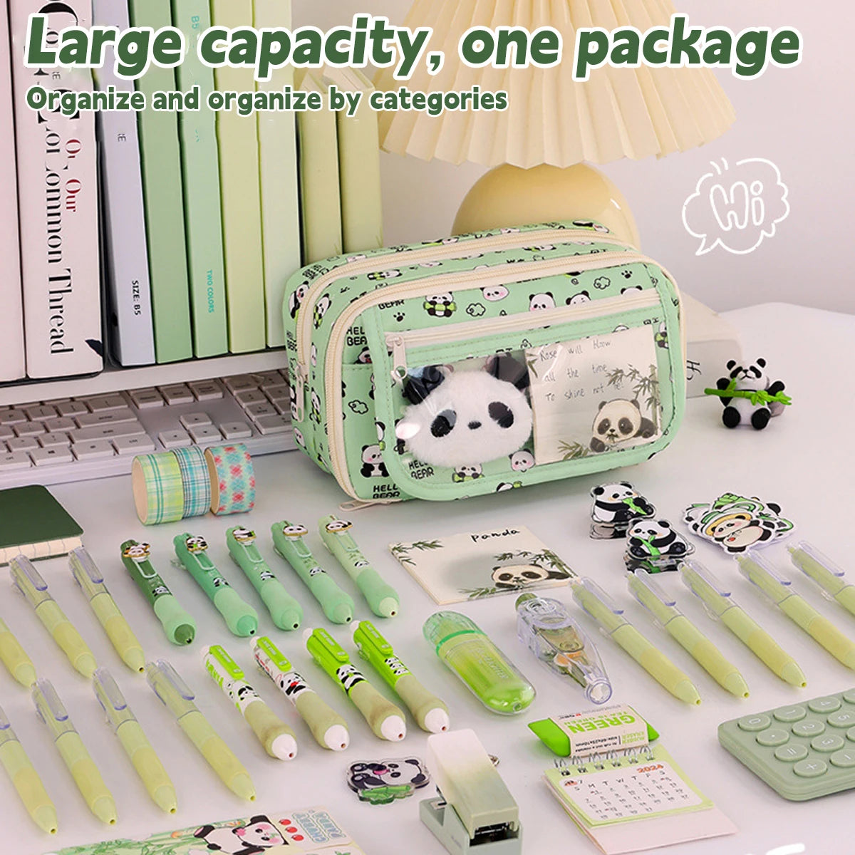 Dot Ding Kawaii Pencil Case Panda Design High Capacity