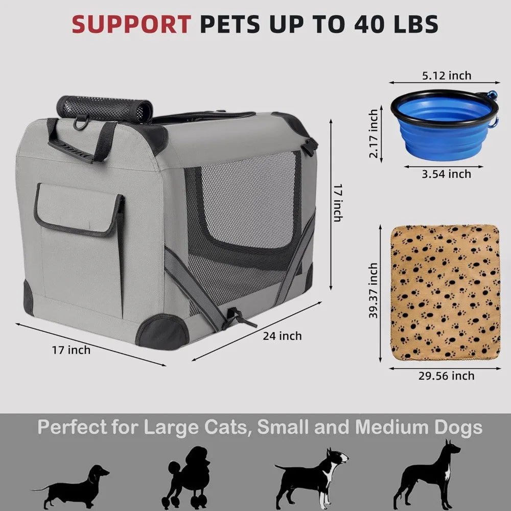 TIFICY SoftSidedCatCarrier ForTraveling Pets And Small Dogs WithExtraComfort Inside Lining