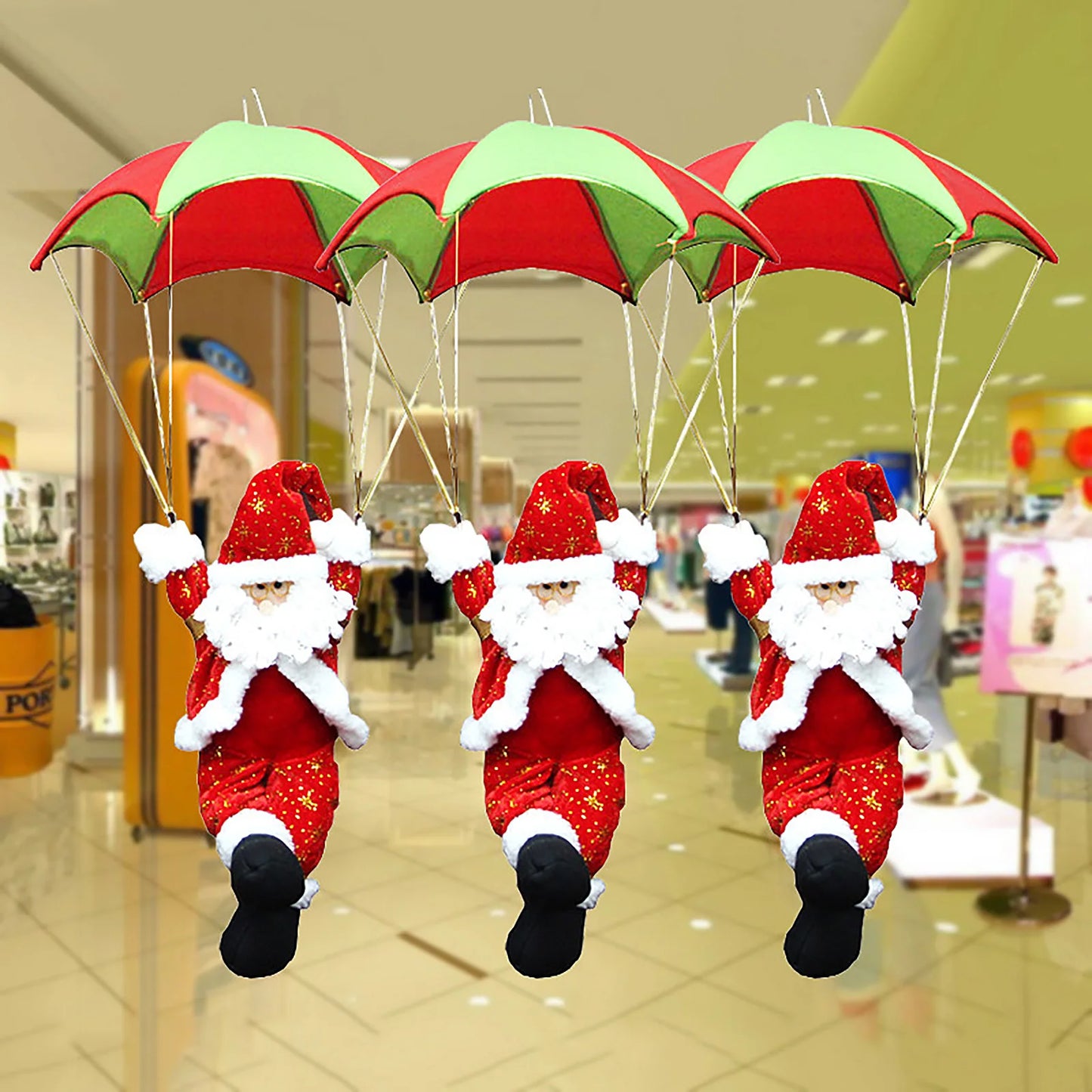 Ande Online Santa Parachute Doll Ornament Christmas Window Decor