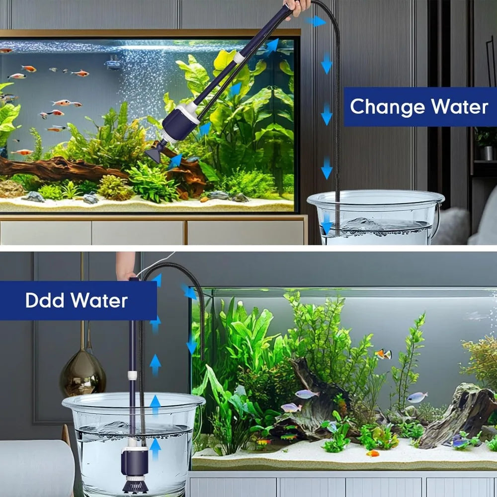 Hign-concerned AQQA Fish Tank Cleaner Adjustable Flow Gravel Vacuum MultiFiltrationPurifier